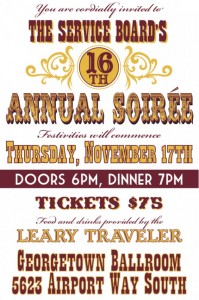 The Service Board will host the 16th annual Soiree on Thursday, November 17, 2011.